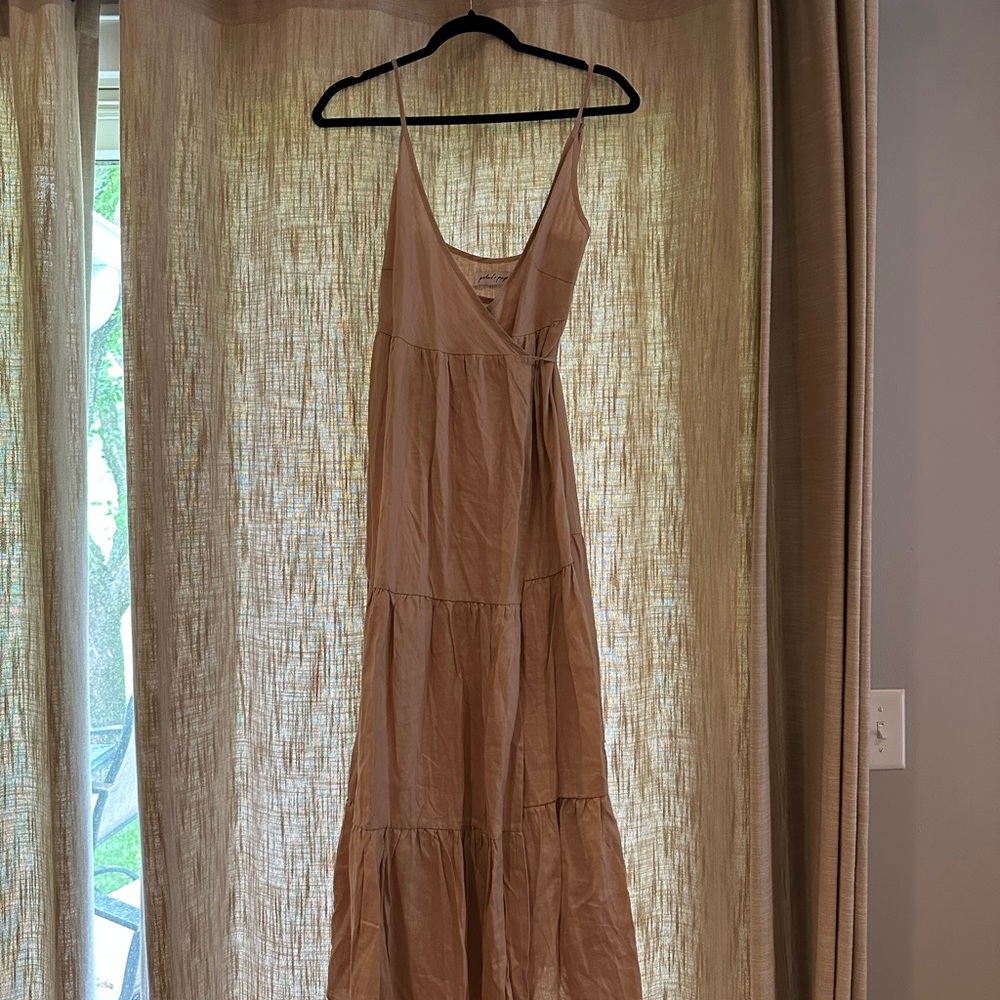 Petal & Pup Beige Elsie Wrap Maxi Dress Flowing Design